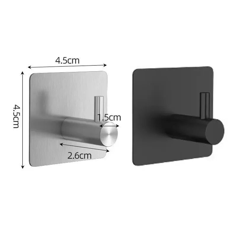 4-Piece Stainless Steel Wall Hook Set