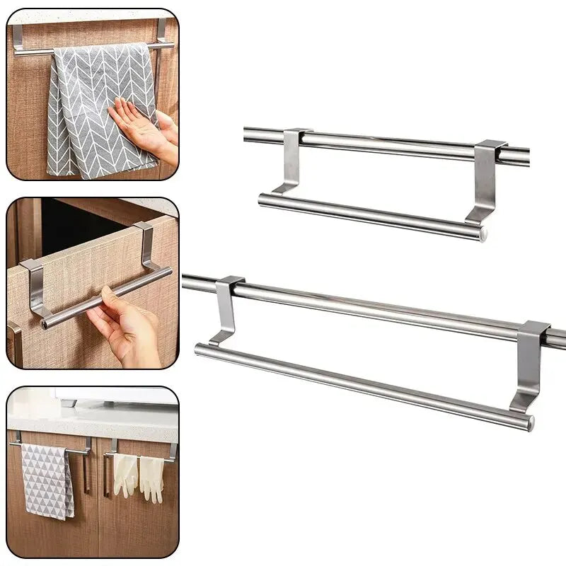 Stainless Steel Over-Door Towel Rack