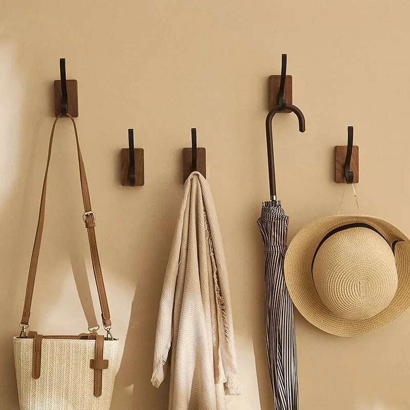 Self-Adhesive Walnut Wood Hook