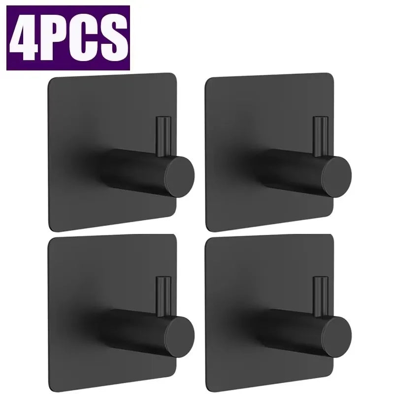 4-Piece Stainless Steel Wall Hook Set