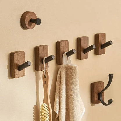Self-Adhesive Walnut Wood Hook