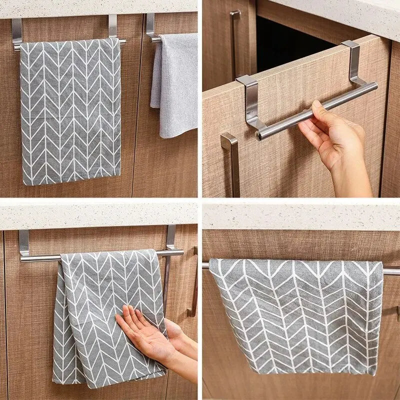 Stainless Steel Over-Door Towel Rack